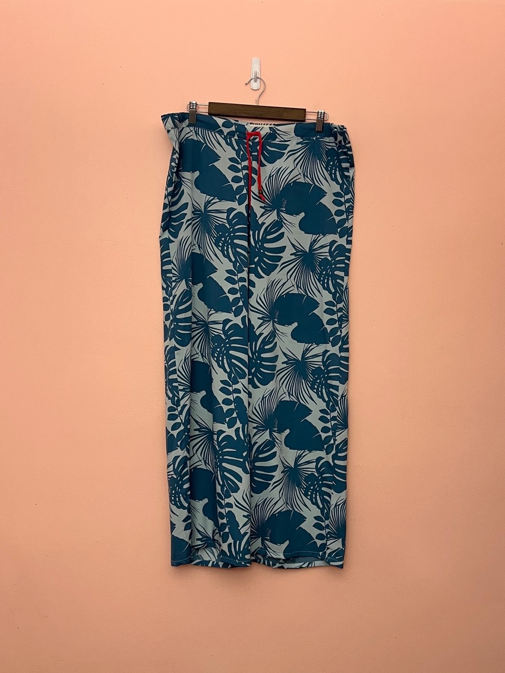 Quagga Green Label Tropical Leaf Print Wide Leg Pajama Pants